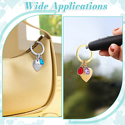 Alloy Rhinestone and Glass Charms & 316 Stainless Steel Locket Pendants Keychain&nbsp;KEYC-NB00030