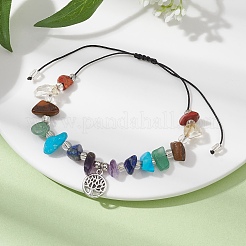 Chakra Natural & Synthetic Gemstone Braided Bead Bracelets&nbsp;BJEW-JB09824