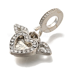 Rack Plating Alloy Crystal Rhinestone European Dangle Charms&nbsp;FIND-H005-44AS