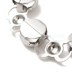 Non-Tarnish 304 Stainless Steel Flat Round Link Chain Bracelet&nbsp;BJEW-Q776-02A-01