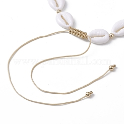 Adjustable Acrylic Shell Shape Beaded Necklaces&nbsp;NJEW-JN04639