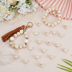 Natural Unfinished Wood Beads&nbsp;WOOD-SP0001-62E