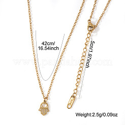 304 Stainless Steel Hollow Heart Hamsa Hand Pendant Cable Chain Necklaces for Women&nbsp;LS-VC2540