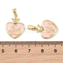 Brass Micro Pave Clear Cubic Zirconia Pendants&nbsp;CU-CBA415D-07G-02