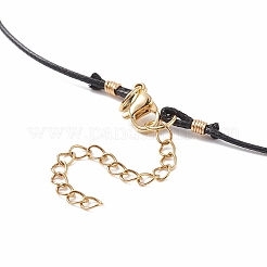 5Pcs 5 Color Lampwork Evil Eye Round Beaded Pendant Necklaces Set with Waxed Polyester Cord for Women&nbsp;NJEW-JN04024