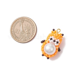 Glass Seed Beaded Hamster Pendants&nbsp;PALLOY-MZ01035-02