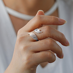 Non-Tarnish 304 Stainless Steel Double Wing Open Cuff Ring&nbsp;RJEW-F149-01P