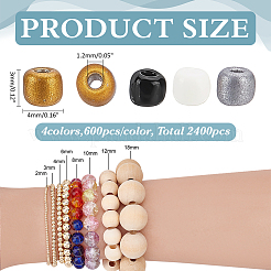 8 Sets 4 Colors Opaque Baking Paint Glass Beads&nbsp;DGLA-WR0001-01