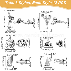 72Pcs 6 Style Cheerleading Series Alloy Pendants&nbsp;FIND-UN0006-94