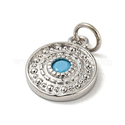 Rack Plating Brass Deep Sky Blue Micro Pave Deep Sky Blue Cubic Zirconia Pendants&nbsp;KK-A200-15P
