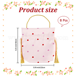 Heart Printed Cloth Drawstring Storage Bags&nbsp;ABAG-WH20010-20C-02