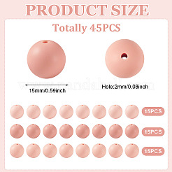 45Pcs 3 Colors Round Silicone Focal Beads&nbsp;SIL-TAD0001-01F