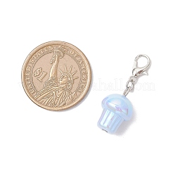 UV Plating Acrylic Mushroom Pendant Decorations&nbsp;HJEW-JM03393