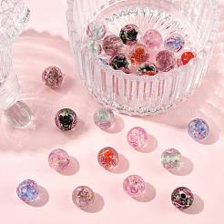 30Pcs 6 Colors Handmade Foil Lampwork Beads&nbsp;LAMP-FS0001-68