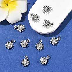 SHEGRACE Brass Micro Pave Clear Cubic Zirconia Pendants&nbsp;XGRQ2O737-450P
