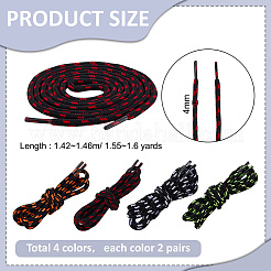 8 Pairs 4 Colors Polyester Shoelace&nbsp;FIND-PH0028-91