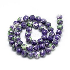 Synthetic Ocean White Jade Beads Strands&nbsp;G-S252-12mm-01