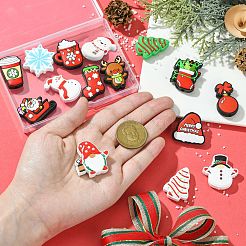 15Pcs 15 Styles Christmas Theme Silicone Focal Beads&nbsp;SIL-CJ0001-70