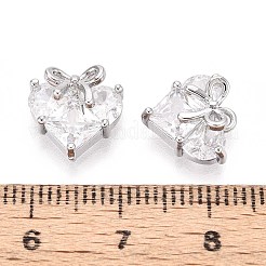 Brass Micro Pave Cubic Zirconia Pendants&nbsp;KK-T071-45P