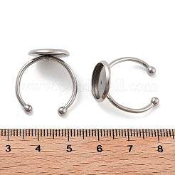 Tarnish Resistant 304 Stainless Steel Open Cuff Ring Components&nbsp;STAS-B072-09A-P