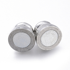 Tarnish Resistant 304 Stainless Steel Magnetic Clasps with Glue-in Ends&nbsp;STAS-D242-19P