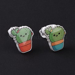 Acrylic Stud Earrings with Plastic Pins for Women&nbsp;EJEW-F293-01E