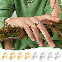 8Pcs 4 Style 304 Stainless Steel Open Cuff Rings Set&nbsp;RJEW-AB00010
