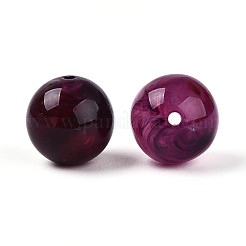 Round Acrylic Imitation Gemstone Beads&nbsp;X-OACR-R029-16mm-03