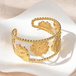 304 Stainless Steel Cuff Bangles for Women&nbsp;BJEW-Z096-04G