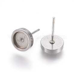 Tarnish Resistant 304 Stainless Steel Stud Earring Settings&nbsp;STAS-L219-02C