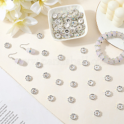 120Pcs Brass Rhinestone Spacer Beads&nbsp;RB-PA0001-03S-02