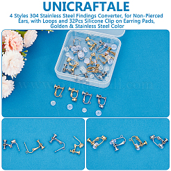 16Pcs 4 Styles 304 Stainless Steel Findings Converter&nbsp;STAS-UN0053-23
