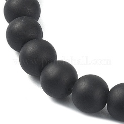 2Pcs 2 Style Glass & Natural Lava Rock Round Beaded Stretch Bracelets Set&nbsp;BJEW-JB09847