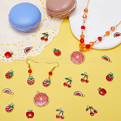 50Pcs 5 Styles Alloy Enamel Pendants&nbsp;ENAM-SC0005-65