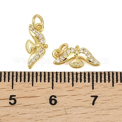 Brass Micro Pave Clear Cubic Zirconia Charms&nbsp;KK-D218-24G-03