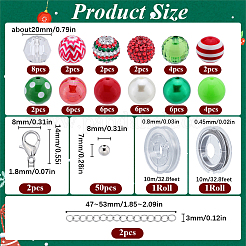 Christmas DIY Round Acrylic & Resin Beaded Bracelets Jewelry Set&nbsp;DIY-SC0026-42
