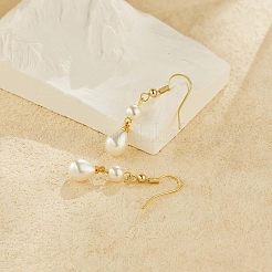Teardrop Alloy Imitation Plastic Pearl Dangle Earrings&nbsp;FS-WG3074F-01