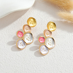 304 Stainless Steel Enamel Stud Earrings&nbsp;WG299BE-01