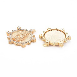 Brass Micro Pave Clear Cubic Zirconia Pendants&nbsp;KK-S356-731