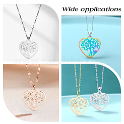 16Pcs 4 Colors 201 Stainless Steel Pendants&nbsp;STAS-DC0002-83
