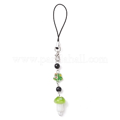 Handmade Lampwork Mushroom Mobile Straps&nbsp;HJEW-JM02290