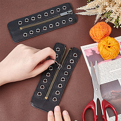 PU Leather Lace-in Boot Zipper Inserts&nbsp;DIY-WH0387-37B-01