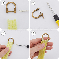 16pcs 4 Colors Alloy D-Ring Anchor Shackle Clasps&nbsp;FIND-GF0006-71