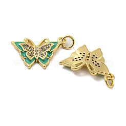 Brass Micro Pave Clear Cubic Zirconia Pendants&nbsp;KK-R159-01G