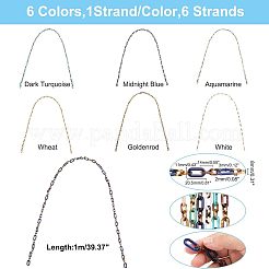 6 Strands 6 Colors Handmade Acrylic Figaro Chains&nbsp;AJEW-FH0002-03