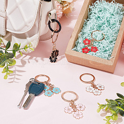 5Pcs 5 Colors Solid Color Sakura Enamel Keychain&nbsp;KEYC-CP0001-16