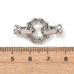 Brass Micro Pave Cubic Zirconia Fold Over Clasps&nbsp;KK-D259-05P