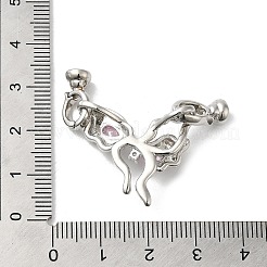 Rack Plating Brass Pave Clear Cubic Zirconia Fold Over Clasps&nbsp;KK-E084-01P