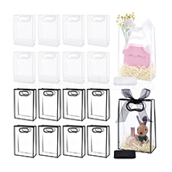 16Pcs 2 Colors Transparent Folding Plastic Gift Bags&nbsp;ABAG-PH0001-68B