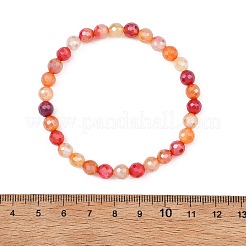 Natural Banded Agate Round Beaded Stretch Bracelets for Women&nbsp;BJEW-JB14071